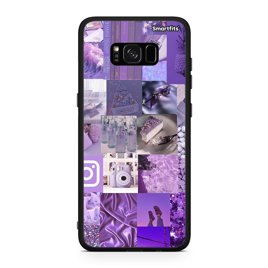 Samsung S8 Purple Aesthetic Collage θήκη από τη Smartfits με σχέδιο στο πίσω μέρος και μαύρο περίβλημα | Smartphone case with colorful back and black bezels by Smartfits