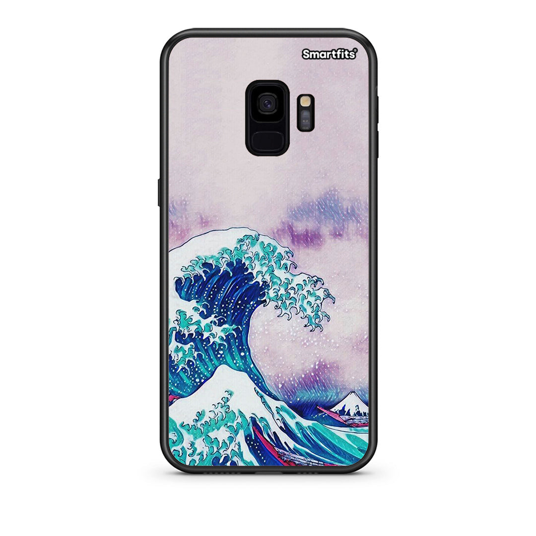 samsung s9 Blue Waves θήκη από τη Smartfits με σχέδιο στο πίσω μέρος και μαύρο περίβλημα | Smartphone case with colorful back and black bezels by Smartfits