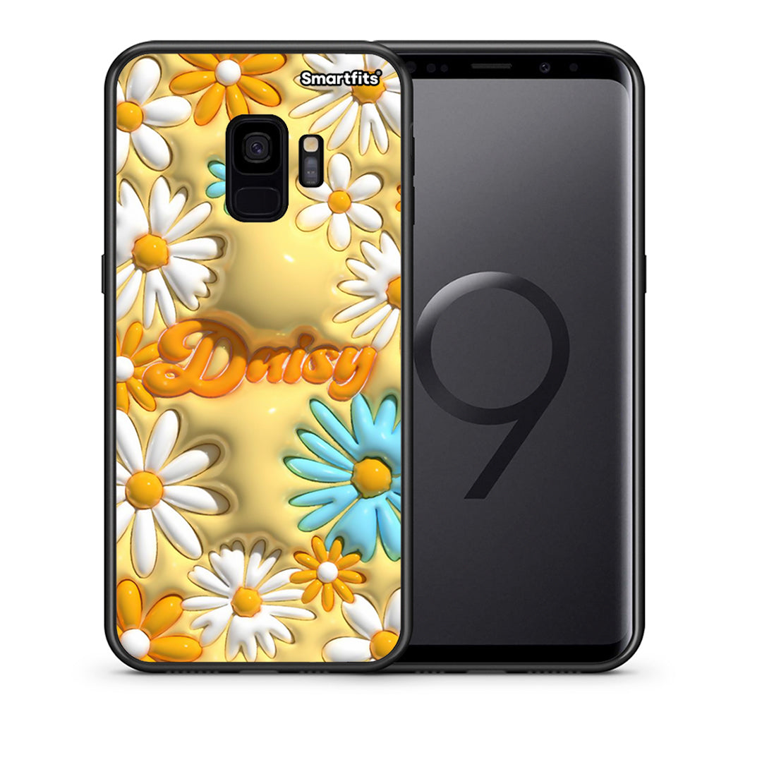 Θήκη Samsung S9 Bubble Daisies από τη Smartfits με σχέδιο στο πίσω μέρος και μαύρο περίβλημα | Samsung S9 Bubble Daisies case with colorful back and black bezels