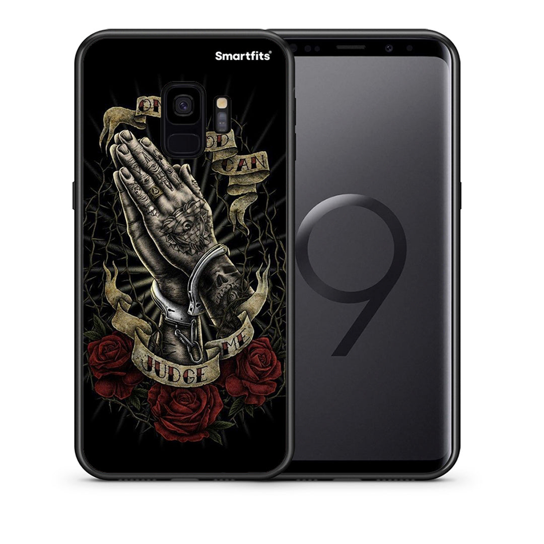 Θήκη Samsung S9 Judge By God από τη Smartfits με σχέδιο στο πίσω μέρος και μαύρο περίβλημα | Samsung S9 Judge By God case with colorful back and black bezels