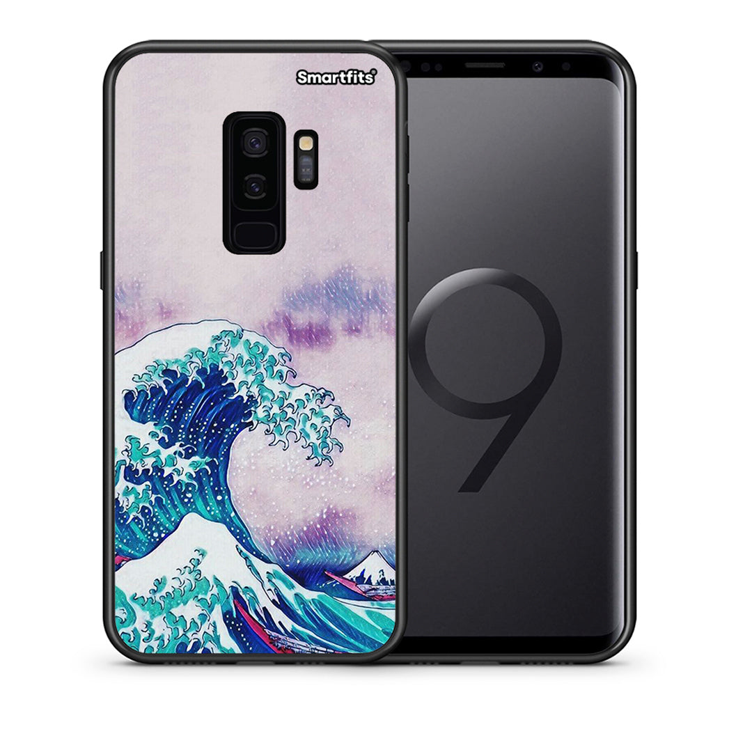 Θήκη Samsung S9 Plus Blue Waves από τη Smartfits με σχέδιο στο πίσω μέρος και μαύρο περίβλημα | Samsung S9 Plus Blue Waves case with colorful back and black bezels