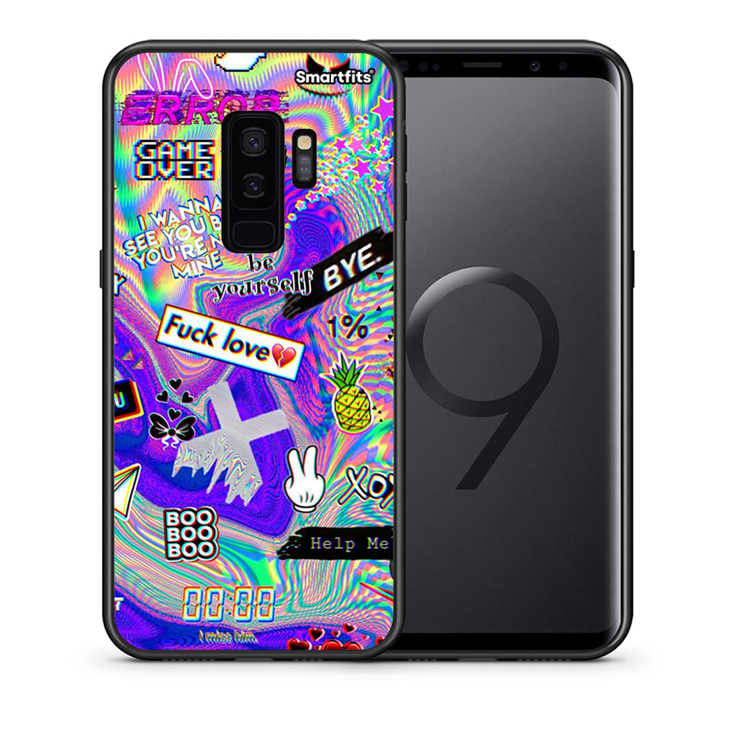 Θήκη Samsung S9 Plus Game Over από τη Smartfits με σχέδιο στο πίσω μέρος και μαύρο περίβλημα | Samsung S9 Plus Game Over case with colorful back and black bezels