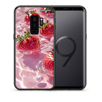 Thumbnail for Θήκη Samsung S9 Plus Juicy Strawberries από τη Smartfits με σχέδιο στο πίσω μέρος και μαύρο περίβλημα | Samsung S9 Plus Juicy Strawberries case with colorful back and black bezels