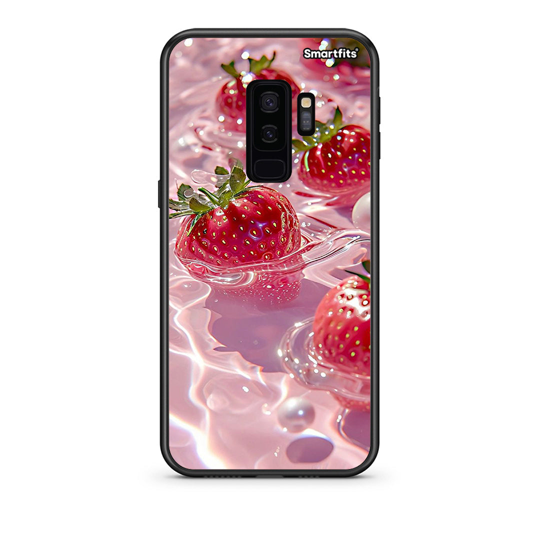 samsung s9 plus Juicy Strawberries θήκη από τη Smartfits με σχέδιο στο πίσω μέρος και μαύρο περίβλημα | Smartphone case with colorful back and black bezels by Smartfits