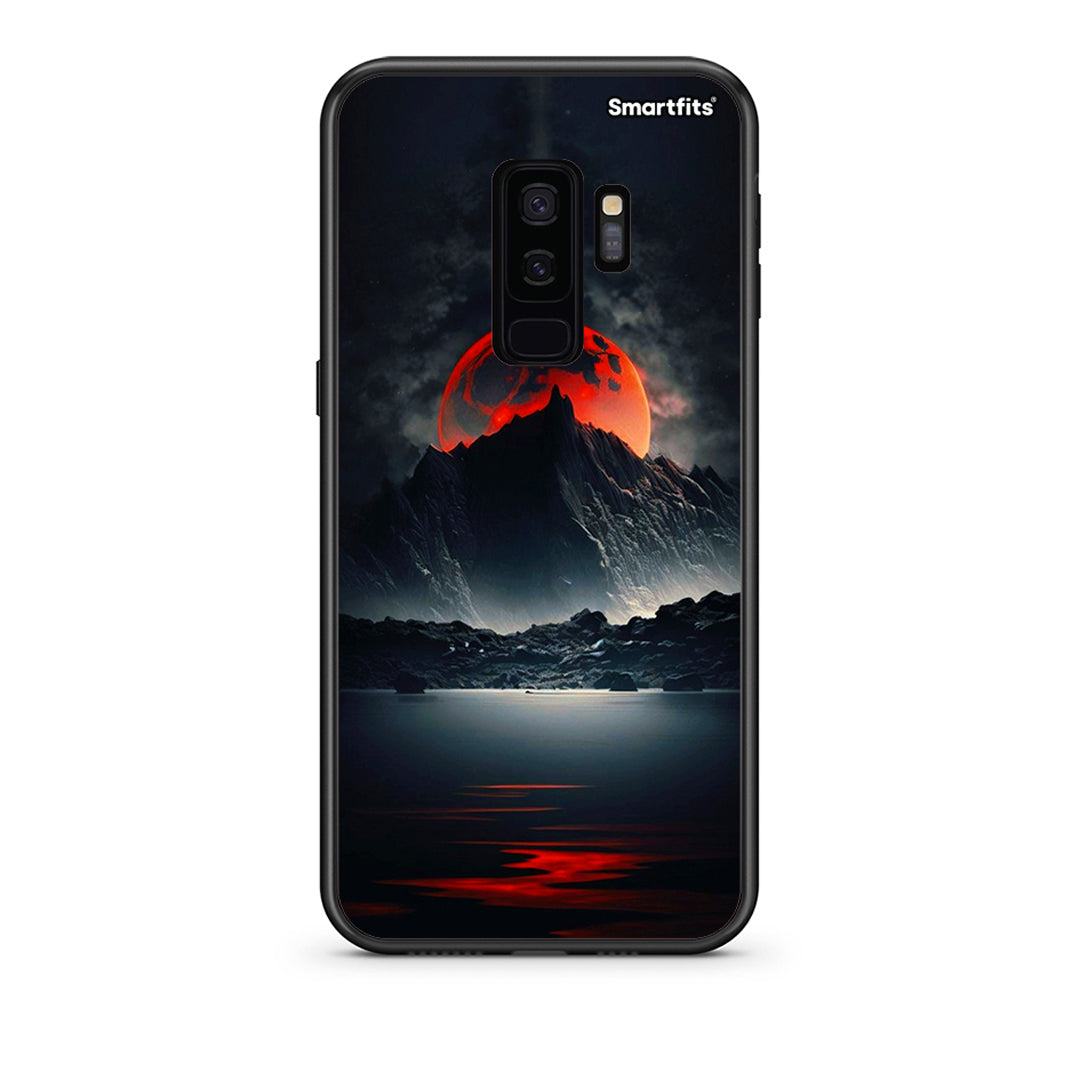 samsung s9 plus Red Full Moon θήκη από τη Smartfits με σχέδιο στο πίσω μέρος και μαύρο περίβλημα | Smartphone case with colorful back and black bezels by Smartfits