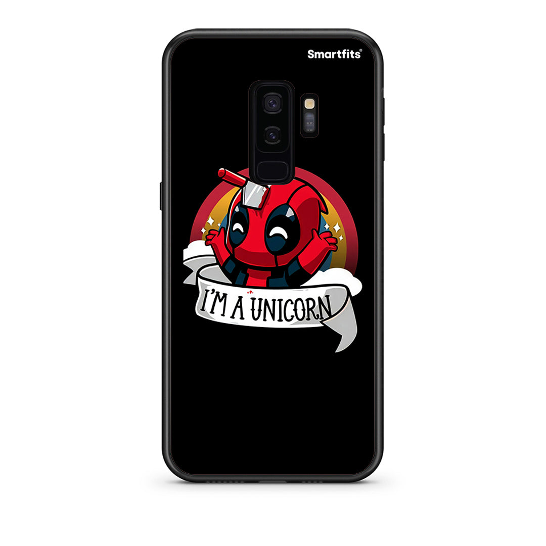 samsung s9 plus Unicorn Deadpool θήκη από τη Smartfits με σχέδιο στο πίσω μέρος και μαύρο περίβλημα | Smartphone case with colorful back and black bezels by Smartfits