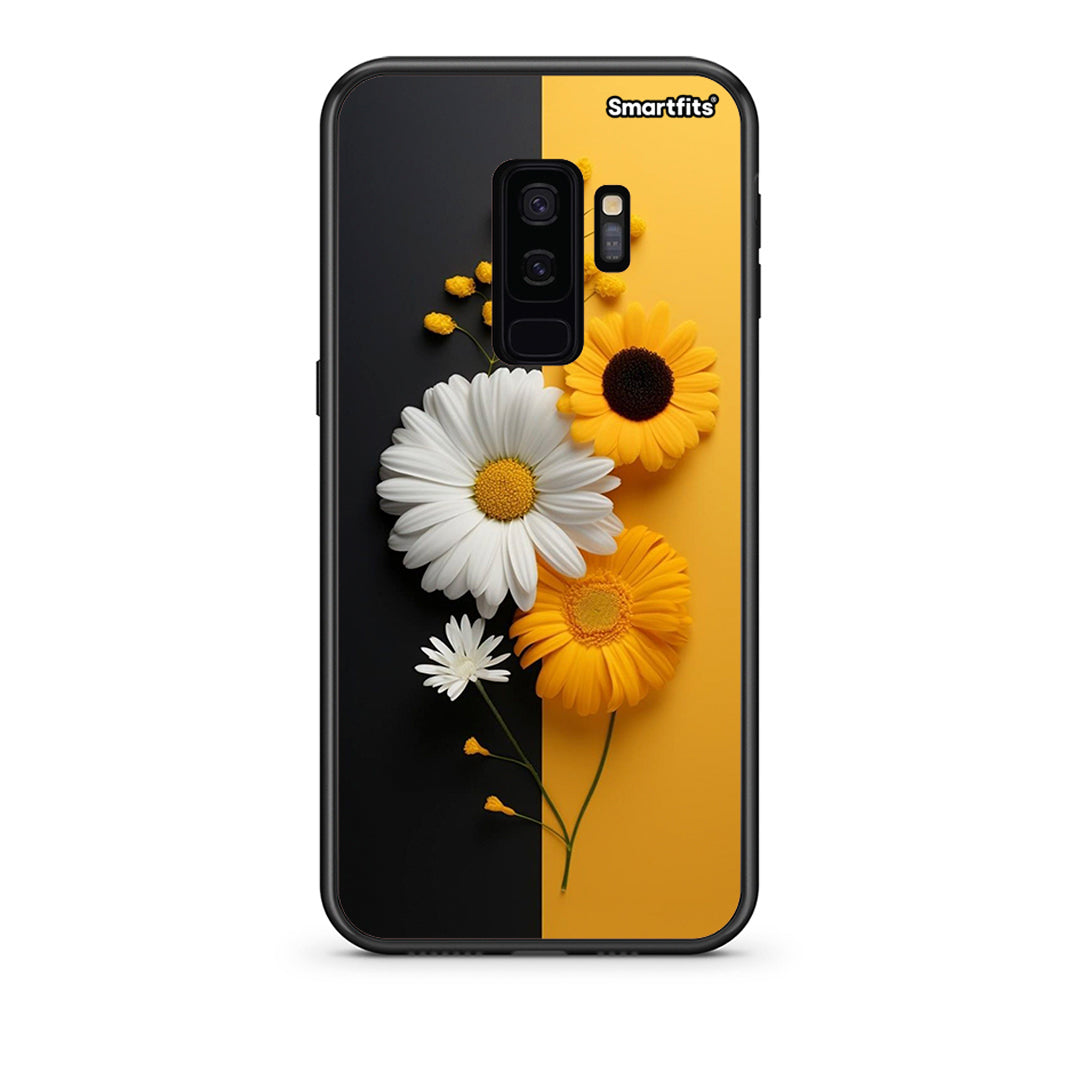 samsung s9 plus Yellow Daisies θήκη από τη Smartfits με σχέδιο στο πίσω μέρος και μαύρο περίβλημα | Smartphone case with colorful back and black bezels by Smartfits