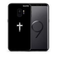 Thumbnail for Θήκη Samsung S9 White Cross από τη Smartfits με σχέδιο στο πίσω μέρος και μαύρο περίβλημα | Samsung S9 White Cross case with colorful back and black bezels