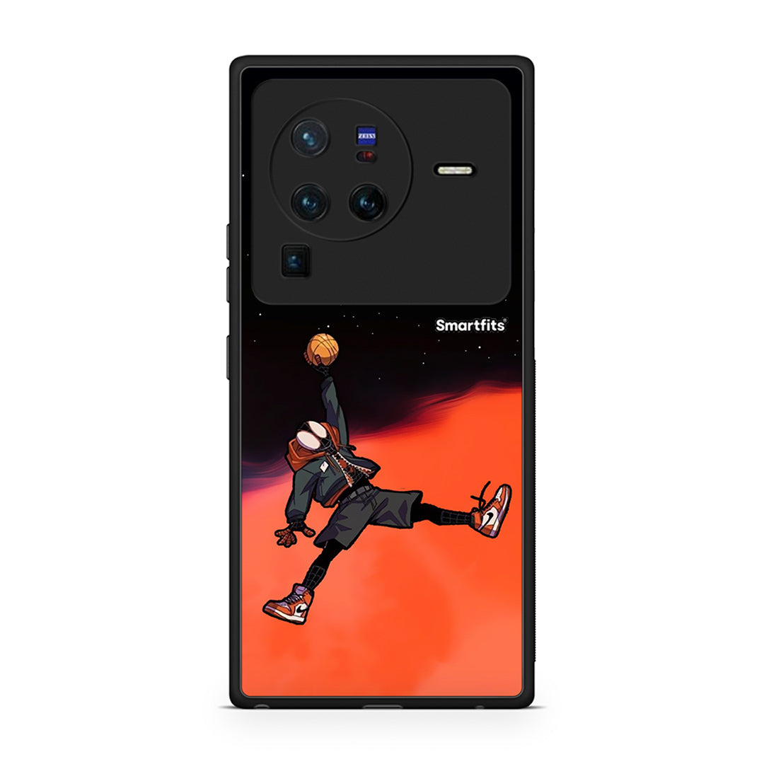 Vivo X80 Pro 5G Basketball Hero θήκη από τη Smartfits με σχέδιο στο πίσω μέρος και μαύρο περίβλημα | Smartphone case with colorful back and black bezels by Smartfits