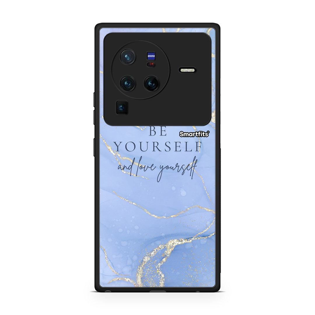 Vivo X80 Pro 5G Be Yourself θήκη από τη Smartfits με σχέδιο στο πίσω μέρος και μαύρο περίβλημα | Smartphone case with colorful back and black bezels by Smartfits