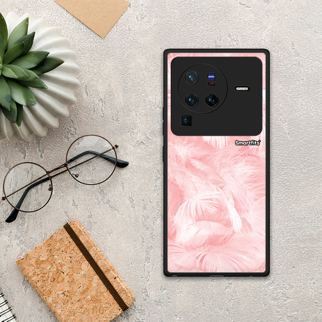 Boho Pink Feather - Vivo X80 Pro 5G θήκη