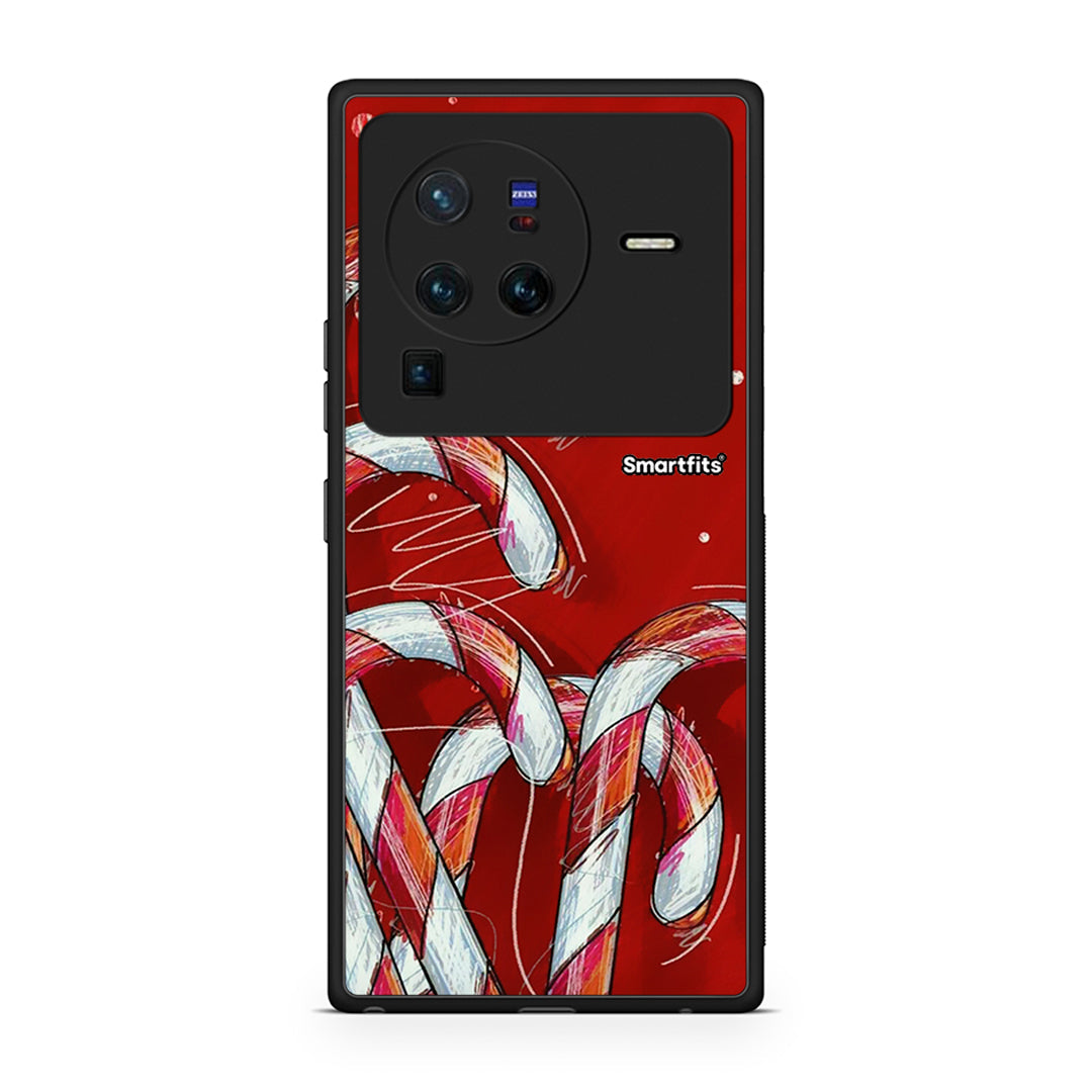 Vivo X80 Pro 5G Candy Cane θήκη από τη Smartfits με σχέδιο στο πίσω μέρος και μαύρο περίβλημα | Smartphone case with colorful back and black bezels by Smartfits