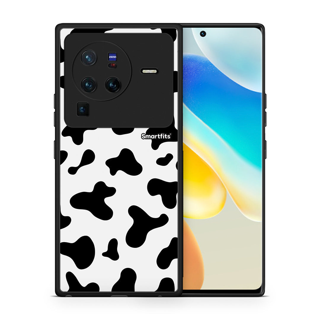 Θήκη Vivo X80 Pro 5G Cow Print από τη Smartfits με σχέδιο στο πίσω μέρος και μαύρο περίβλημα | Vivo X80 Pro 5G Cow Print case with colorful back and black bezels