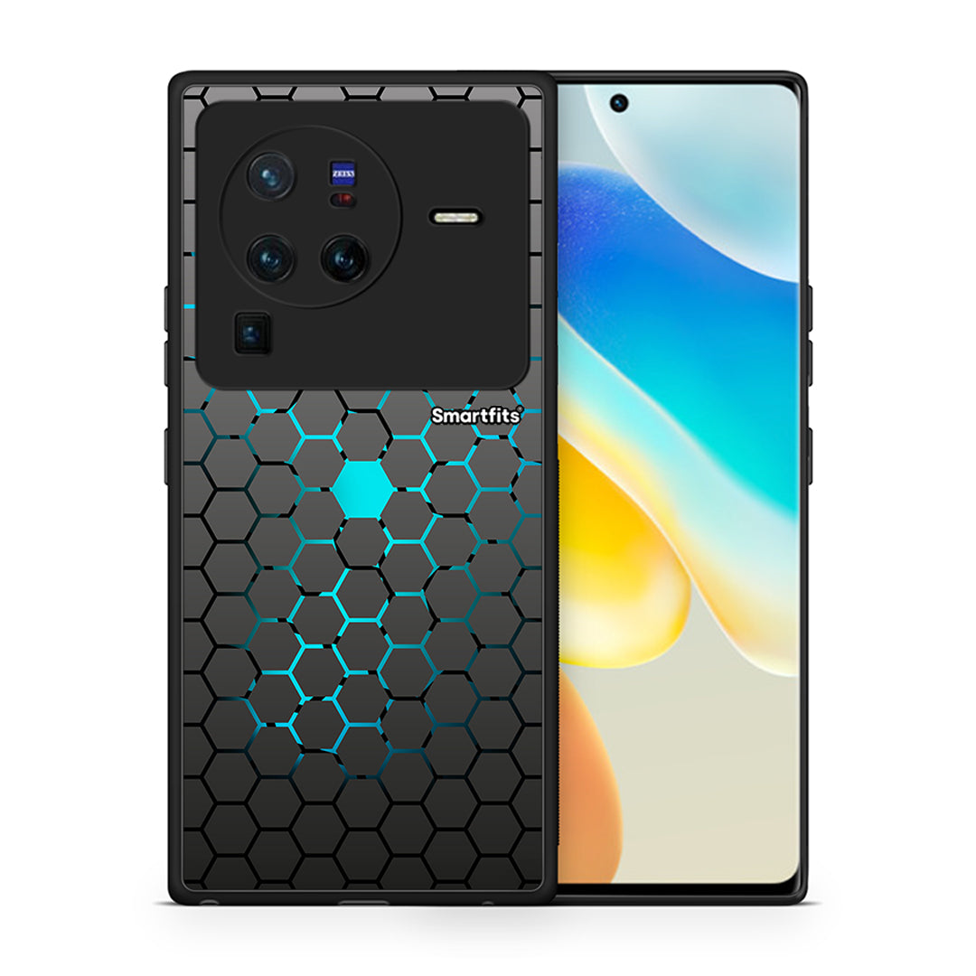 Θήκη Vivo X80 Pro 5G Hexagonal Geometric από τη Smartfits με σχέδιο στο πίσω μέρος και μαύρο περίβλημα | Vivo X80 Pro 5G Hexagonal Geometric case with colorful back and black bezels