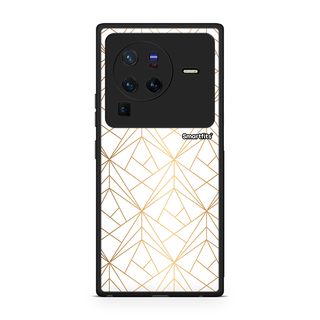 111 - Vivo X80 Pro 5G Luxury White Geometric case, cover, bumper