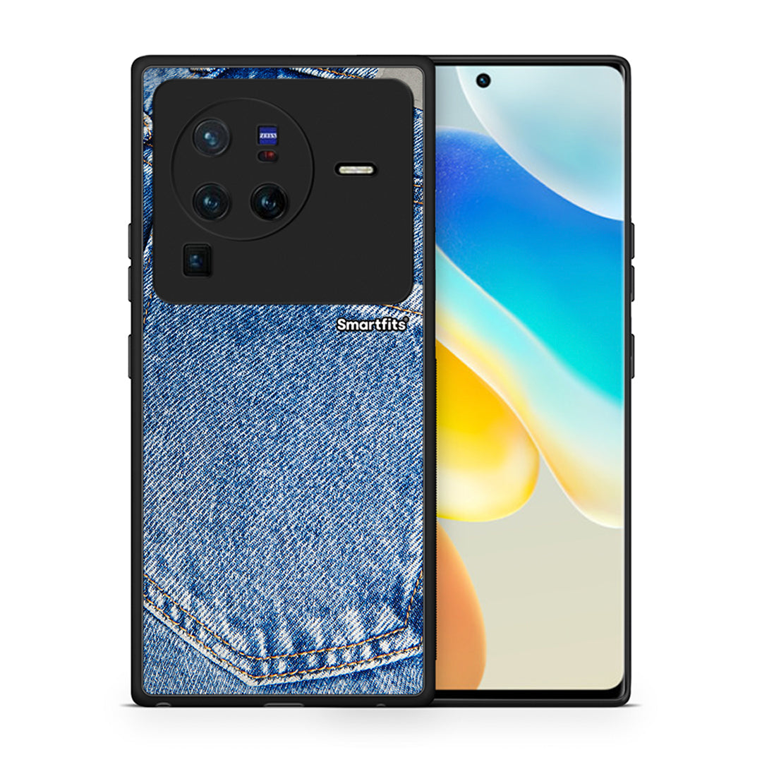 Θήκη Vivo X80 Pro 5G Jeans Pocket από τη Smartfits με σχέδιο στο πίσω μέρος και μαύρο περίβλημα | Vivo X80 Pro 5G Jeans Pocket case with colorful back and black bezels