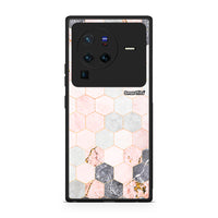 Thumbnail for 4 - Vivo X80 Pro 5G Hexagon Pink Marble case, cover, bumper