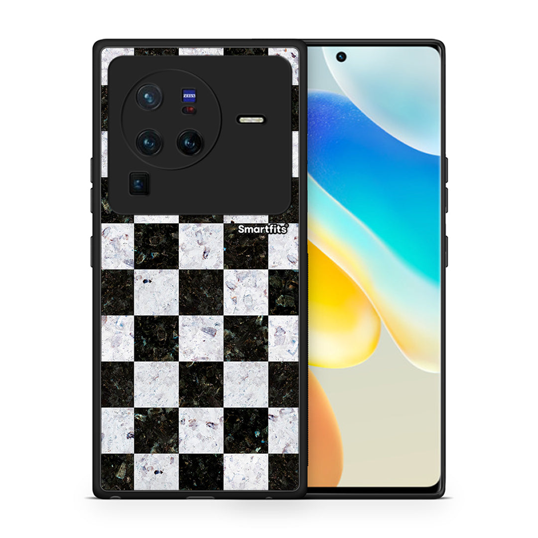 Θήκη Vivo X80 Pro 5G Square Geometric Marble από τη Smartfits με σχέδιο στο πίσω μέρος και μαύρο περίβλημα | Vivo X80 Pro 5G Square Geometric Marble case with colorful back and black bezels