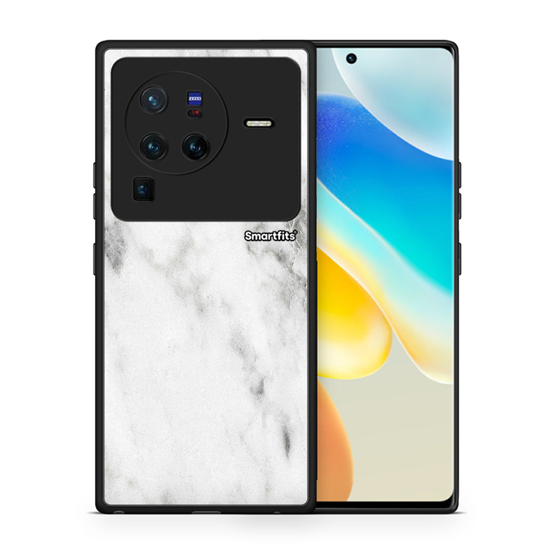 Θήκη Vivo X80 Pro 5G White Marble από τη Smartfits με σχέδιο στο πίσω μέρος και μαύρο περίβλημα | Vivo X80 Pro 5G White Marble case with colorful back and black bezels