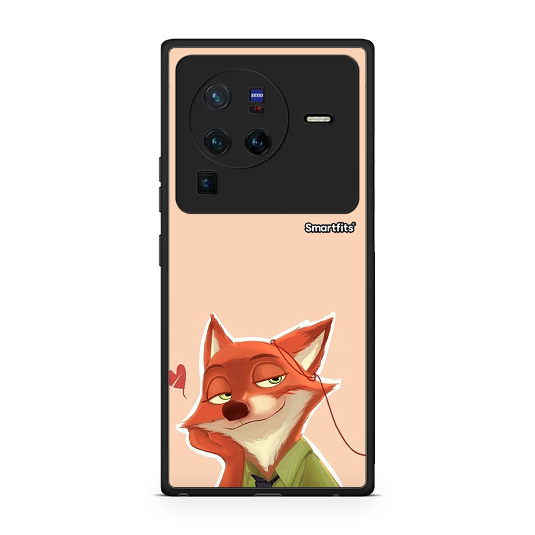 Vivo X80 Pro 5G Nick Wilde And Judy Hopps Love 1 θήκη από τη Smartfits με σχέδιο στο πίσω μέρος και μαύρο περίβλημα | Smartphone case with colorful back and black bezels by Smartfits