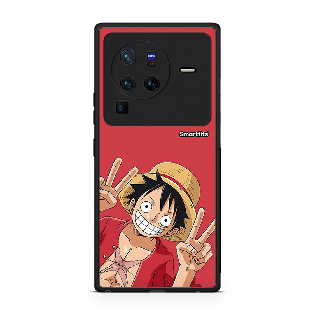 Vivo X80 Pro 5G Pirate Luffy Θήκη από τη Smartfits με σχέδιο στο πίσω μέρος και μαύρο περίβλημα | Smartphone case with colorful back and black bezels by Smartfits