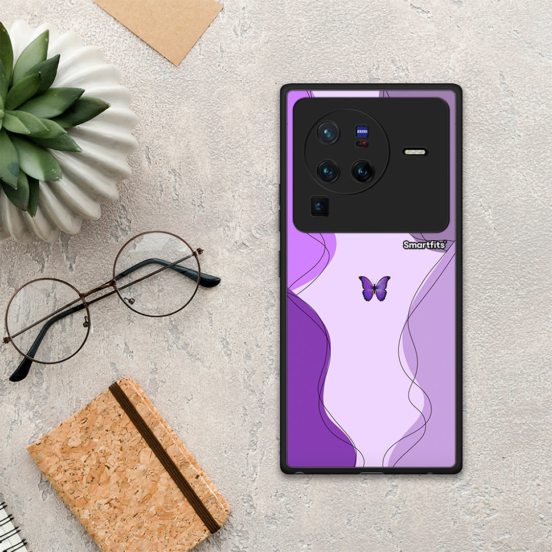 Purple Mariposa - Vivo X80 Pro 5G θήκη