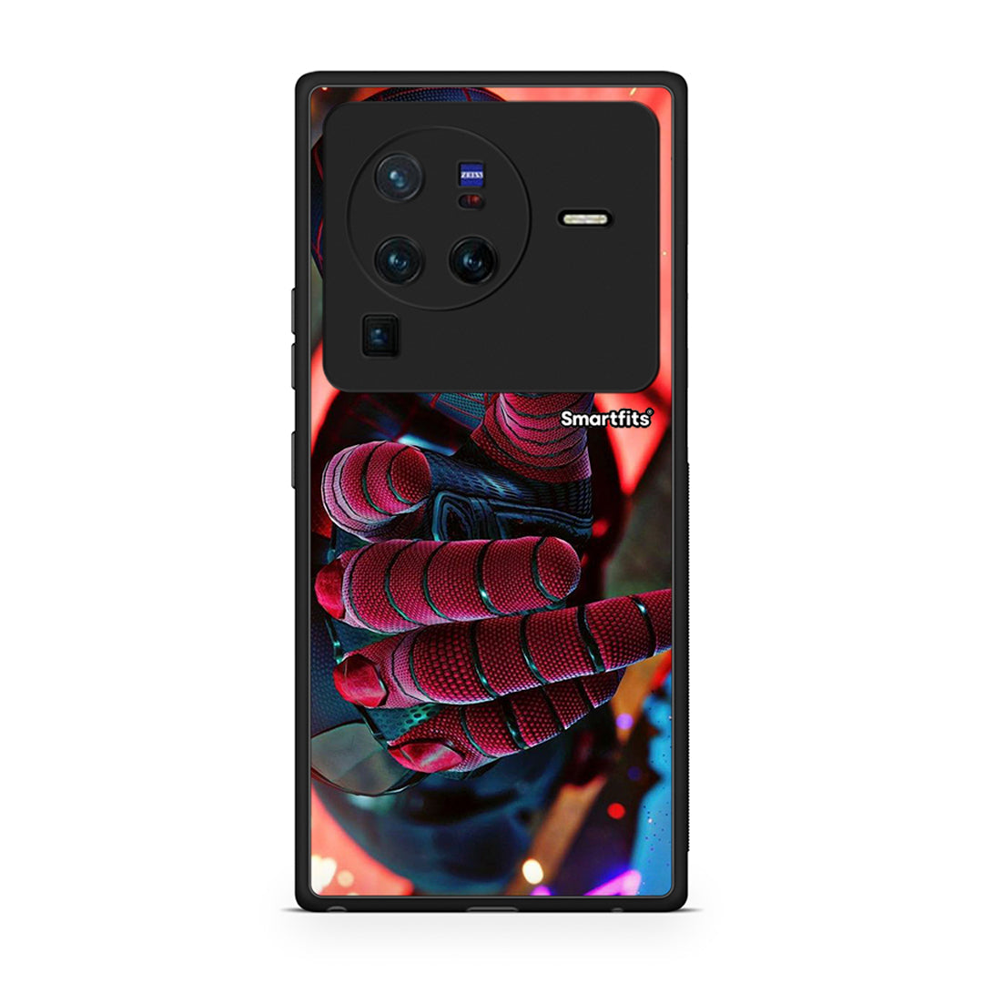 Vivo X80 Pro 5G Spider Hand Θήκη από τη Smartfits με σχέδιο στο πίσω μέρος και μαύρο περίβλημα | Smartphone case with colorful back and black bezels by Smartfits