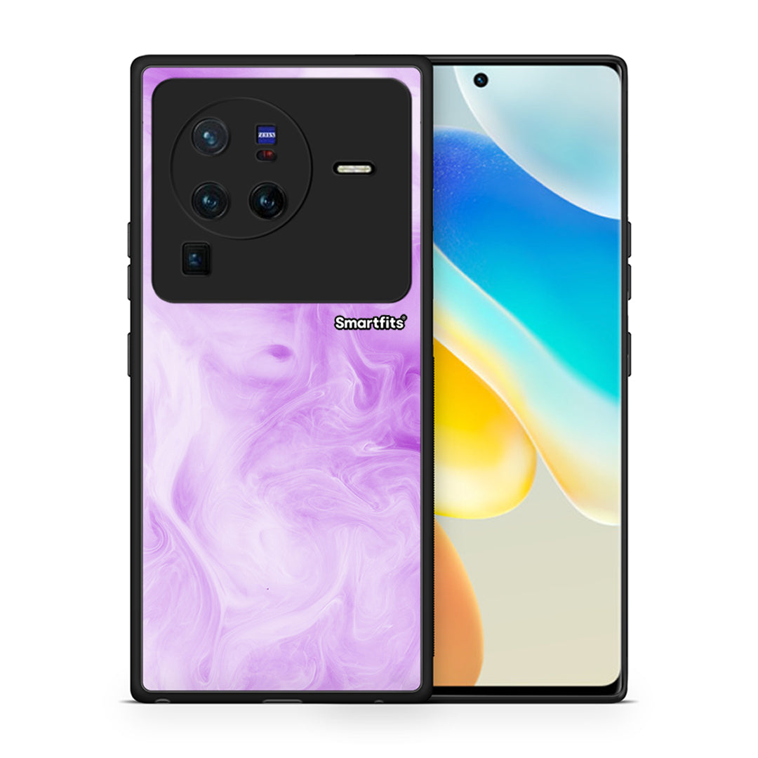 Θήκη Vivo X80 Pro 5G Lavender Watercolor από τη Smartfits με σχέδιο στο πίσω μέρος και μαύρο περίβλημα | Vivo X80 Pro 5G Lavender Watercolor case with colorful back and black bezels