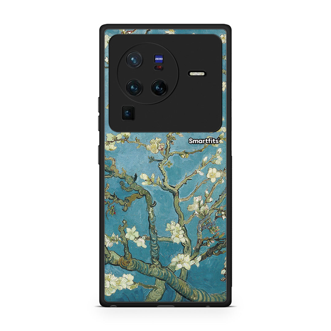 Vivo X80 Pro 5G White Blossoms θήκη από τη Smartfits με σχέδιο στο πίσω μέρος και μαύρο περίβλημα | Smartphone case with colorful back and black bezels by Smartfits