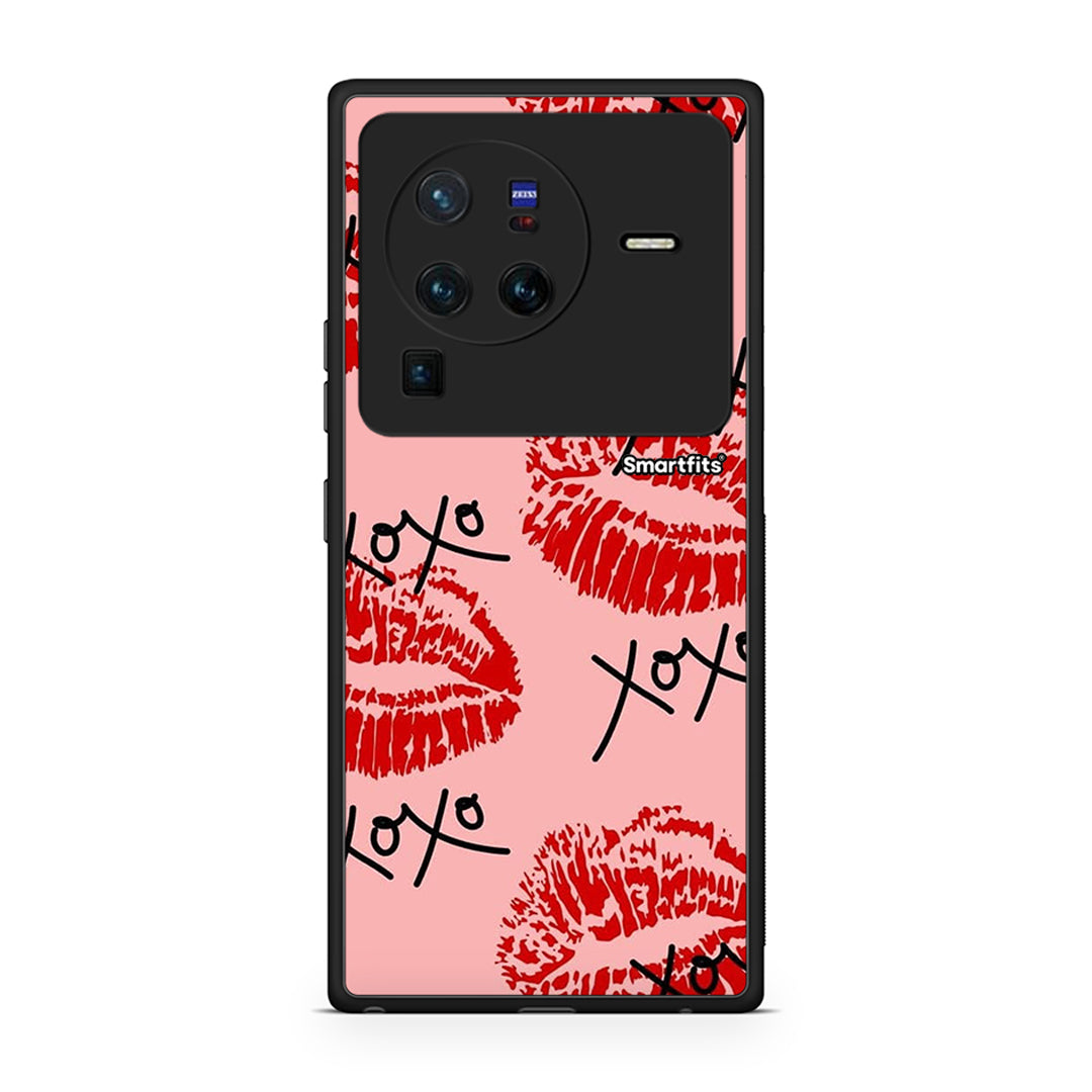 Vivo X80 Pro 5G XOXO Lips θήκη από τη Smartfits με σχέδιο στο πίσω μέρος και μαύρο περίβλημα | Smartphone case with colorful back and black bezels by Smartfits