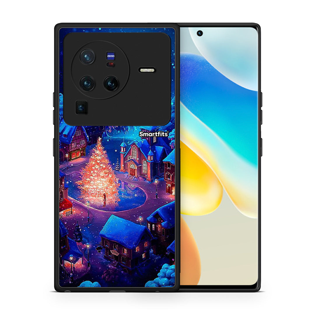 Θήκη Vivo X80 Pro 5G Xmas Village από τη Smartfits με σχέδιο στο πίσω μέρος και μαύρο περίβλημα | Vivo X80 Pro 5G Xmas Village case with colorful back and black bezels