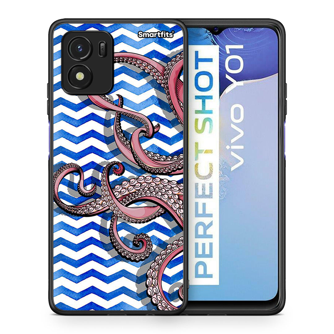 Θήκη Vivo Y01 / Y15s Chevron Devilfish από τη Smartfits με σχέδιο στο πίσω μέρος και μαύρο περίβλημα | Vivo Y01 / Y15s Chevron Devilfish case with colorful back and black bezels