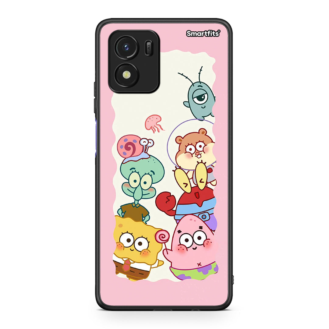 Vivo Y01 / Y15s Cute Companion θήκη από τη Smartfits με σχέδιο στο πίσω μέρος και μαύρο περίβλημα | Smartphone case with colorful back and black bezels by Smartfits