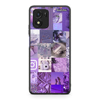 Thumbnail for Vivo Y01 / Y15s Purple Aesthetic Collage θήκη από τη Smartfits με σχέδιο στο πίσω μέρος και μαύρο περίβλημα | Smartphone case with colorful back and black bezels by Smartfits