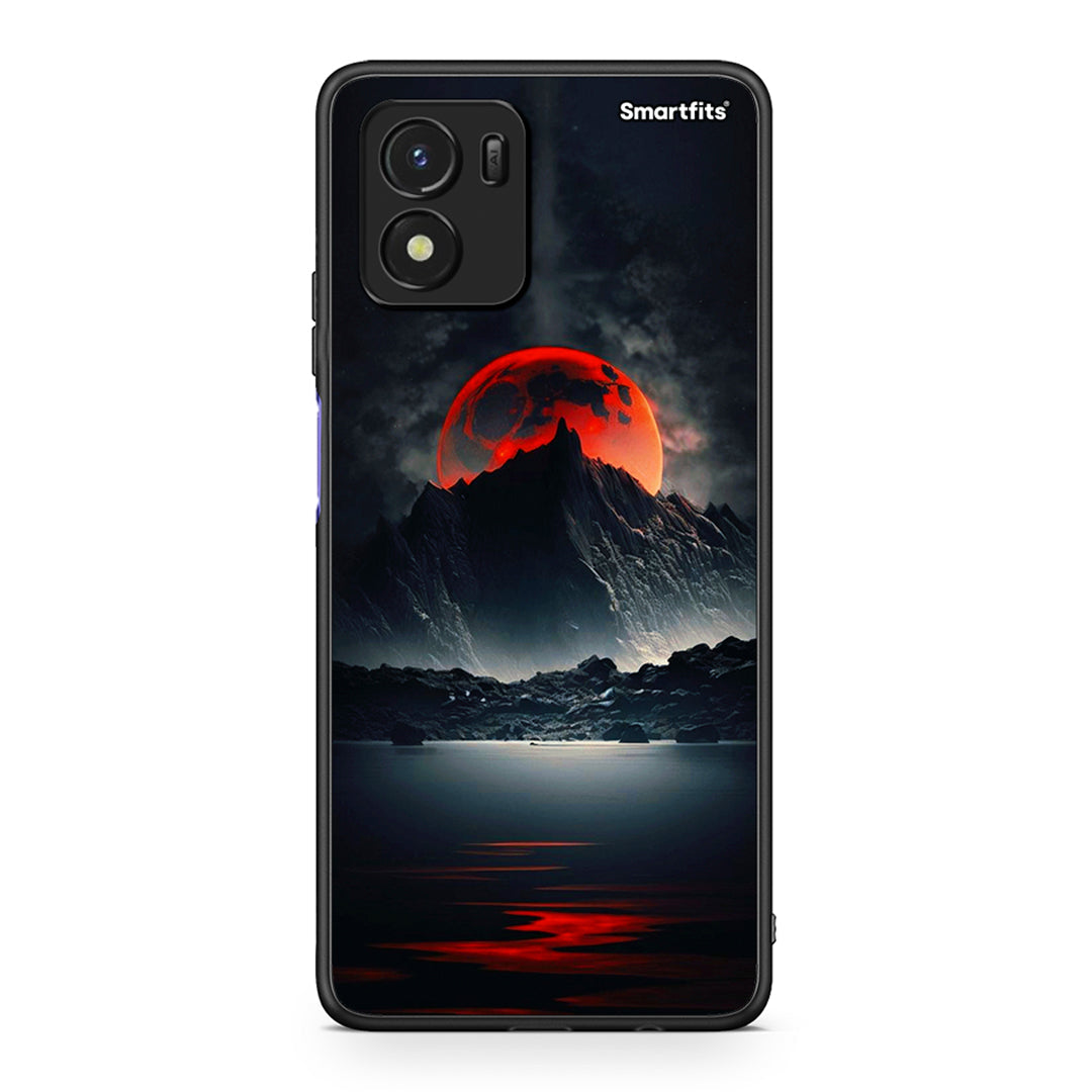 Vivo Y01 / Y15s Red Full Moon θήκη από τη Smartfits με σχέδιο στο πίσω μέρος και μαύρο περίβλημα | Smartphone case with colorful back and black bezels by Smartfits