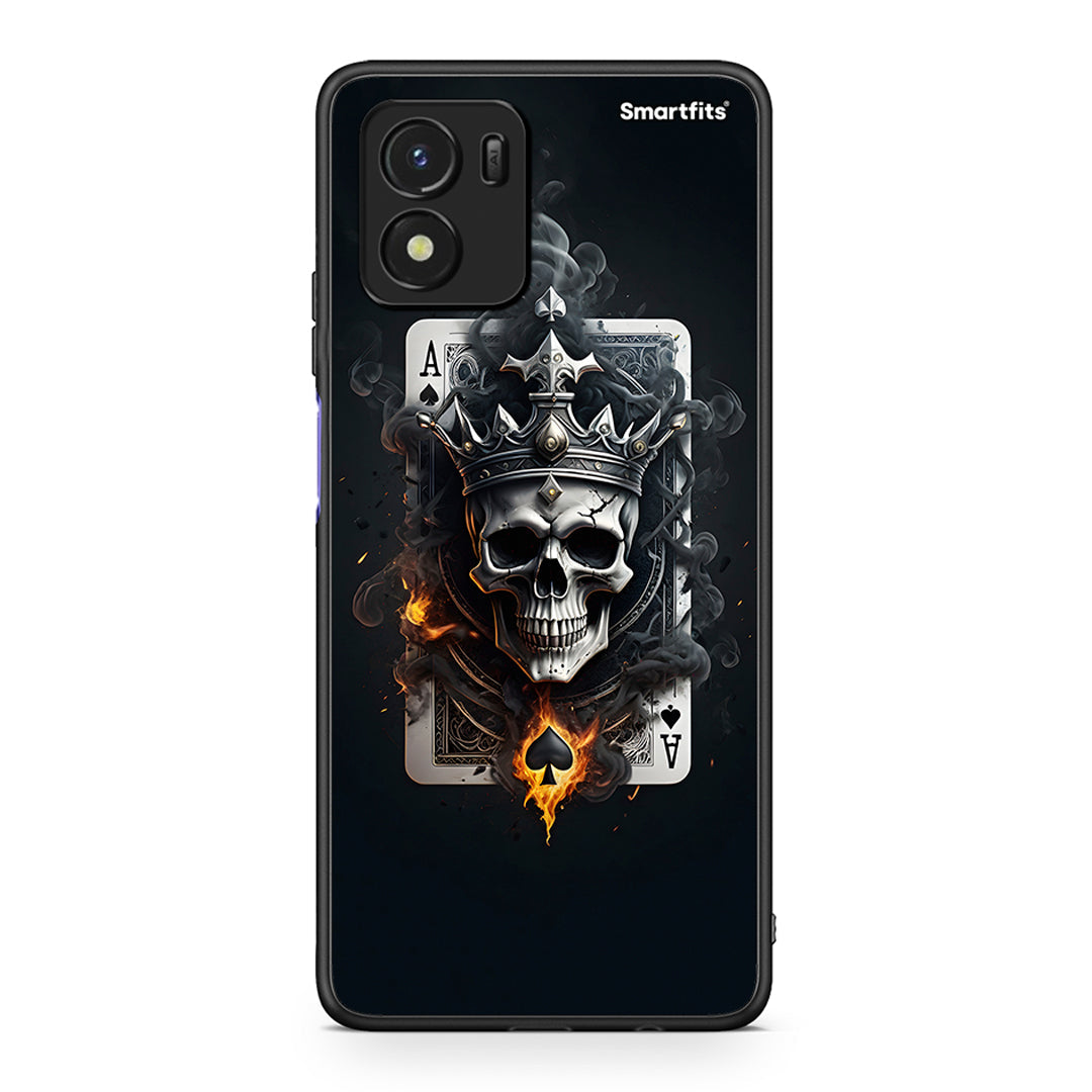 Vivo Y01 / Y15s Skull King Ace θήκη από τη Smartfits με σχέδιο στο πίσω μέρος και μαύρο περίβλημα | Smartphone case with colorful back and black bezels by Smartfits