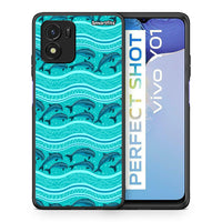 Thumbnail for Θήκη Vivo Y01 / Y15s Swimming Dolphins από τη Smartfits με σχέδιο στο πίσω μέρος και μαύρο περίβλημα | Vivo Y01 / Y15s Swimming Dolphins case with colorful back and black bezels