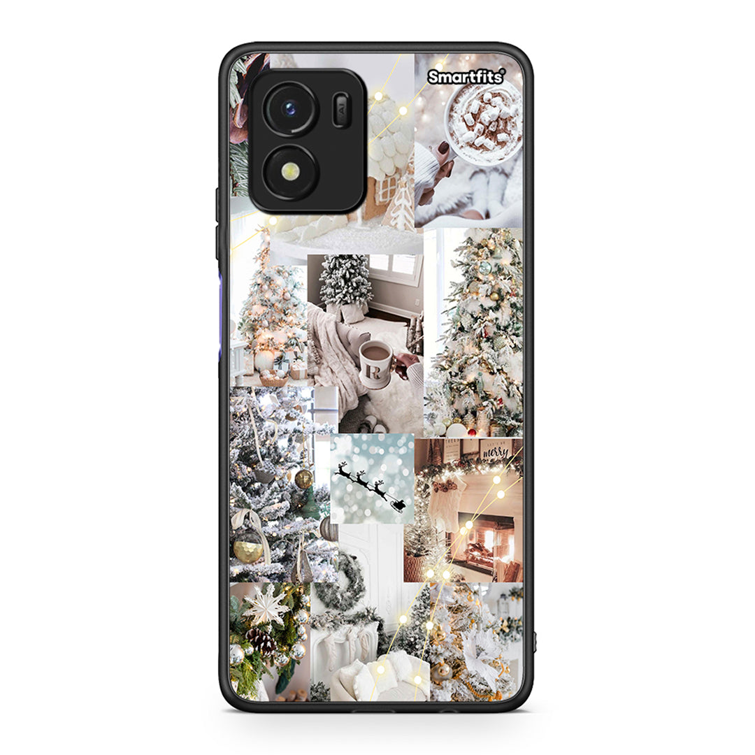 Vivo Y01 / Y15s White Christmas θήκη από τη Smartfits με σχέδιο στο πίσω μέρος και μαύρο περίβλημα | Smartphone case with colorful back and black bezels by Smartfits