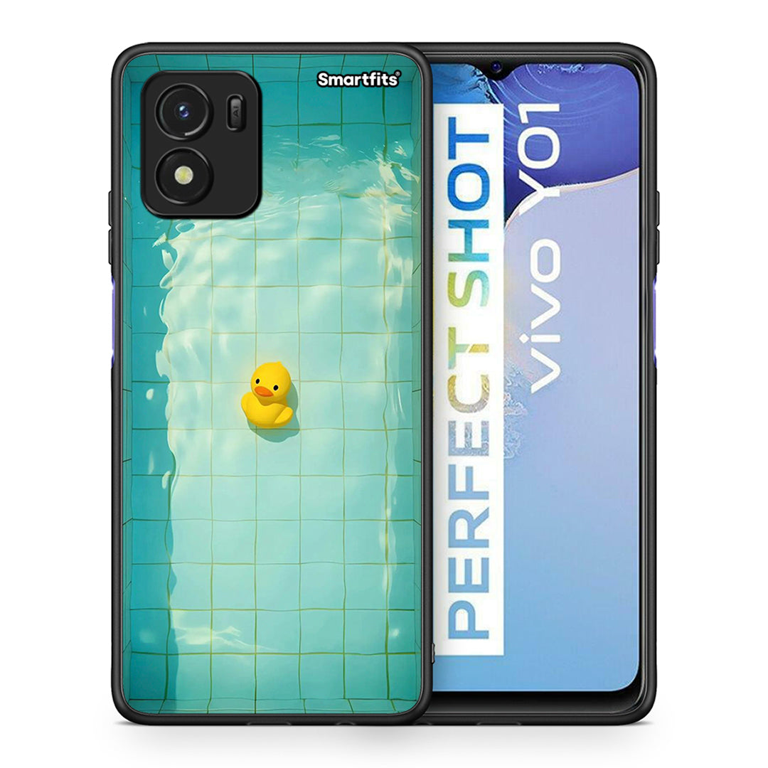 Θήκη Vivo Y01 / Y15s Yellow Duck από τη Smartfits με σχέδιο στο πίσω μέρος και μαύρο περίβλημα | Vivo Y01 / Y15s Yellow Duck case with colorful back and black bezels