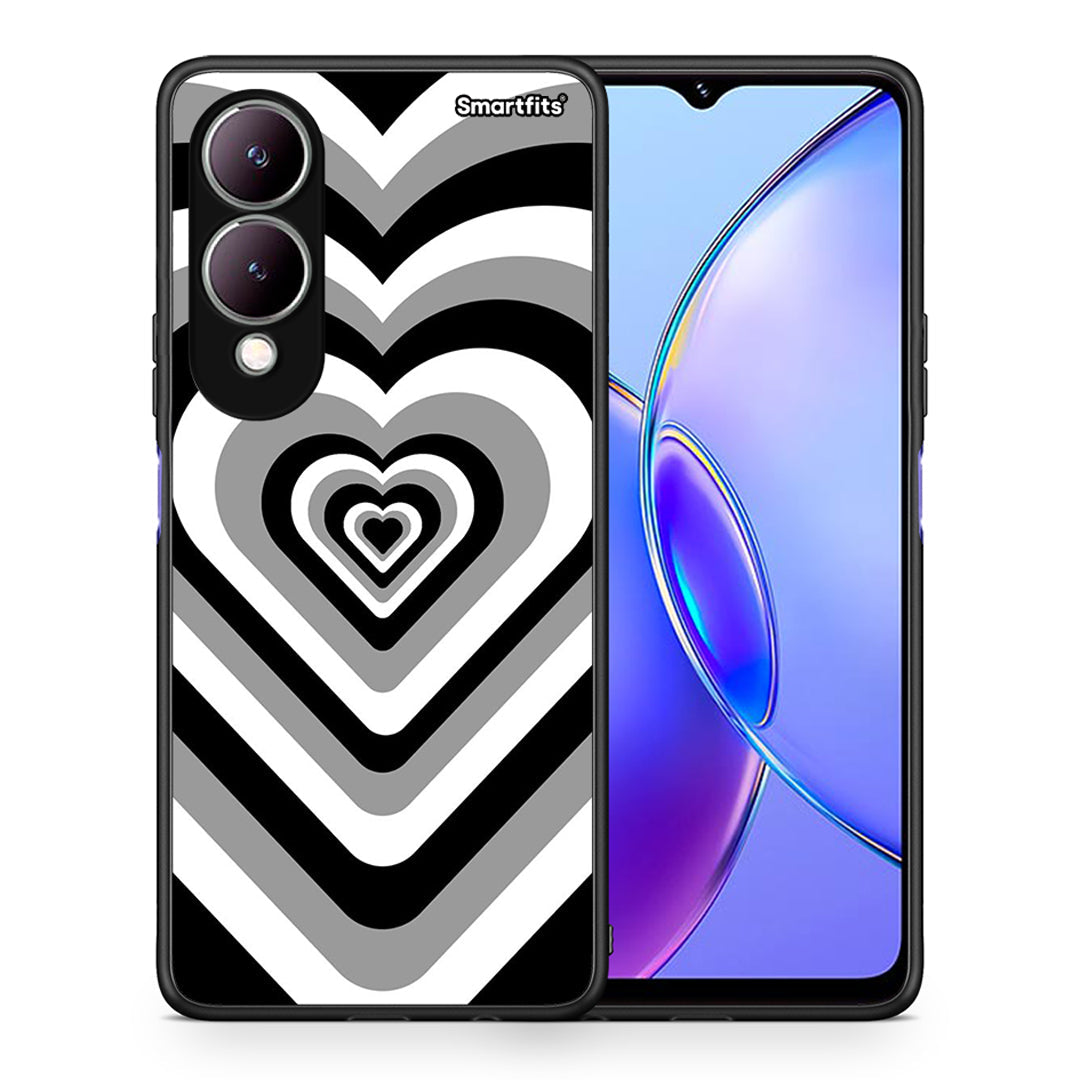 Θήκη Vivo Y17s Black Hearts από τη Smartfits με σχέδιο στο πίσω μέρος και μαύρο περίβλημα | Vivo Y17s Black Hearts case with colorful back and black bezels