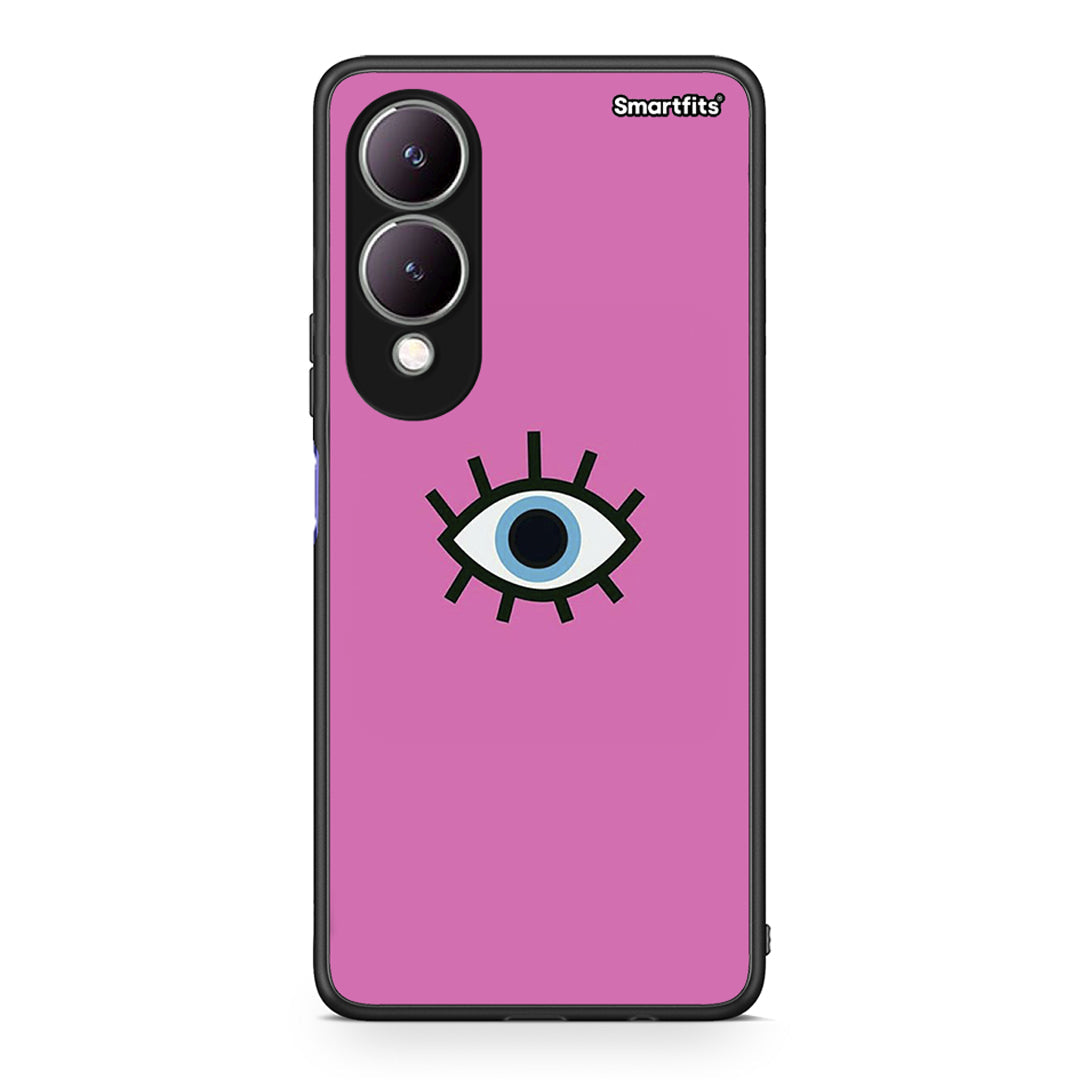Vivo Y17s Blue Eye Pink θήκη από τη Smartfits με σχέδιο στο πίσω μέρος και μαύρο περίβλημα | Smartphone case with colorful back and black bezels by Smartfits