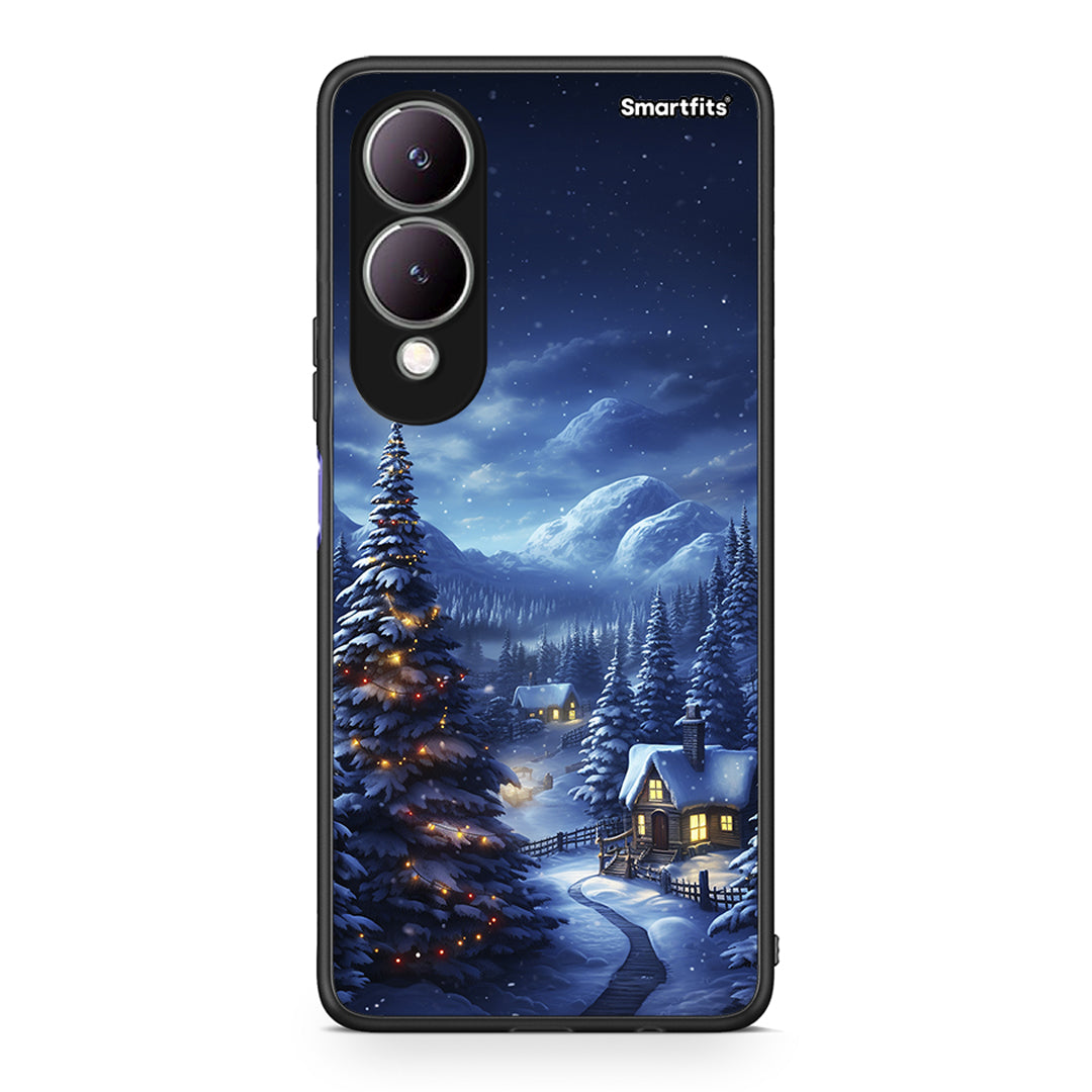 Vivo Y17s Christmas Scenery θήκη από τη Smartfits με σχέδιο στο πίσω μέρος και μαύρο περίβλημα | Smartphone case with colorful back and black bezels by Smartfits