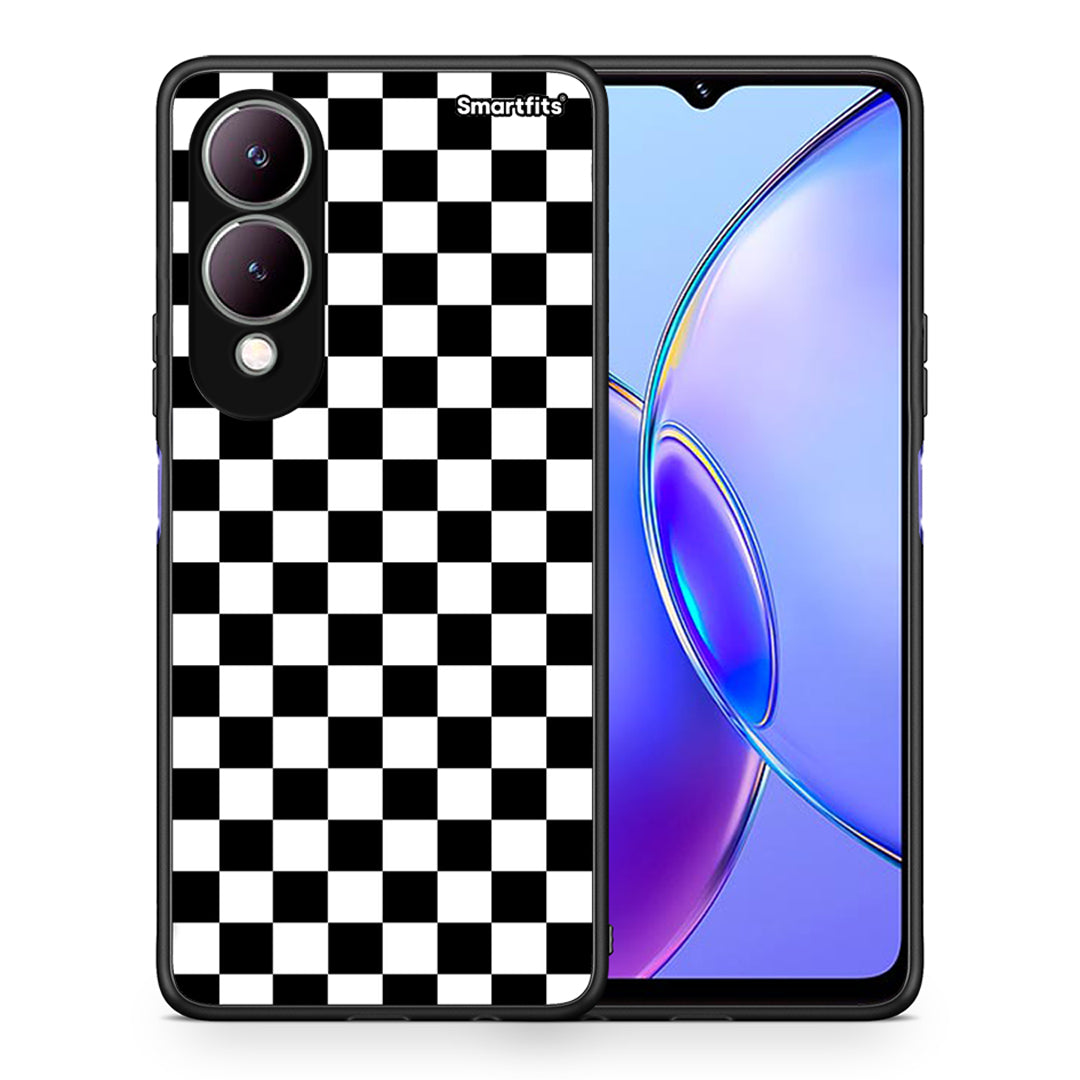 Θήκη Vivo Y17s Squares Geometric από τη Smartfits με σχέδιο στο πίσω μέρος και μαύρο περίβλημα | Vivo Y17s Squares Geometric case with colorful back and black bezels