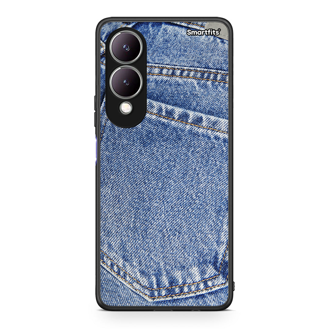 Vivo Y17s Jeans Pocket θήκη από τη Smartfits με σχέδιο στο πίσω μέρος και μαύρο περίβλημα | Smartphone case with colorful back and black bezels by Smartfits