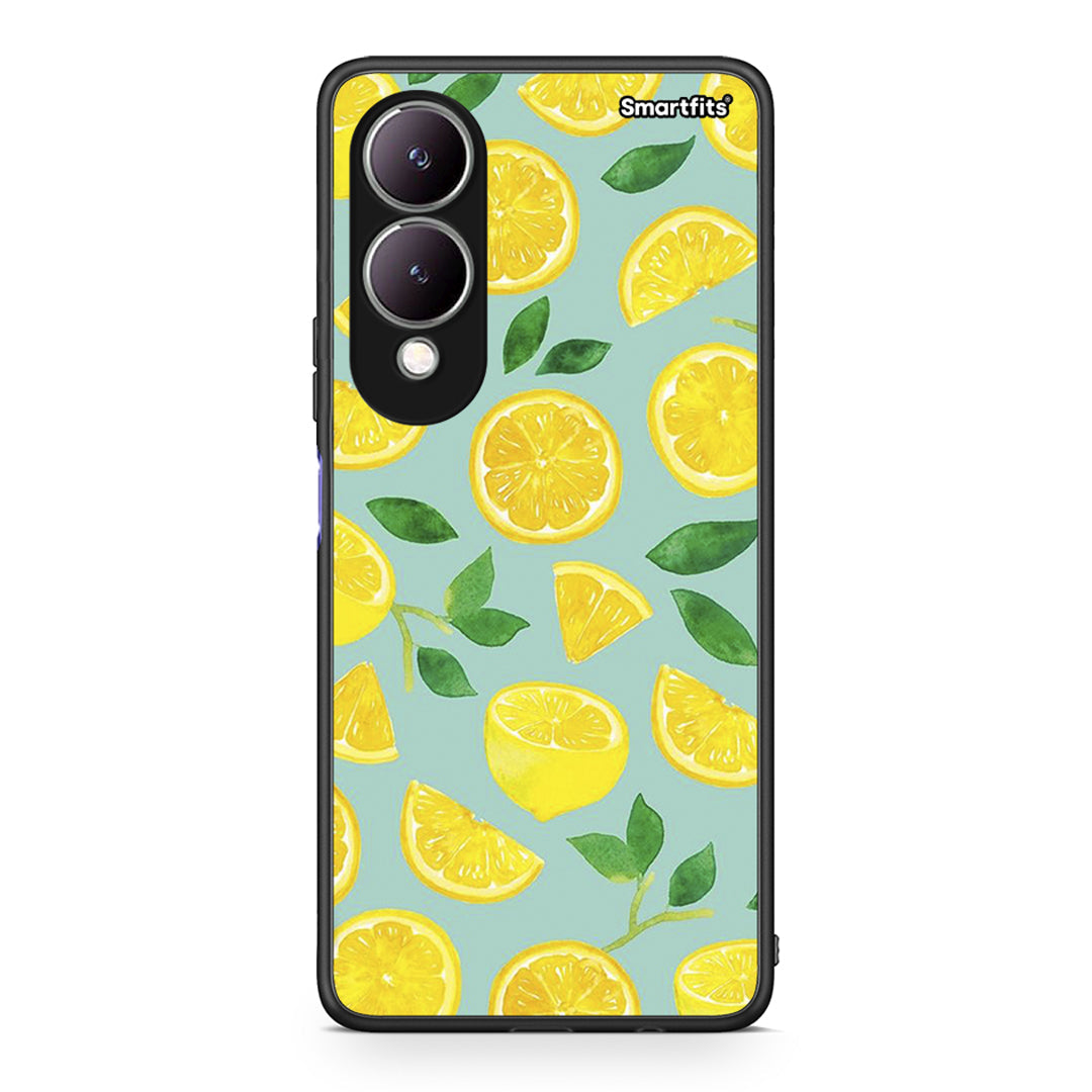 Vivo Y17s Lemons θήκη από τη Smartfits με σχέδιο στο πίσω μέρος και μαύρο περίβλημα | Smartphone case with colorful back and black bezels by Smartfits