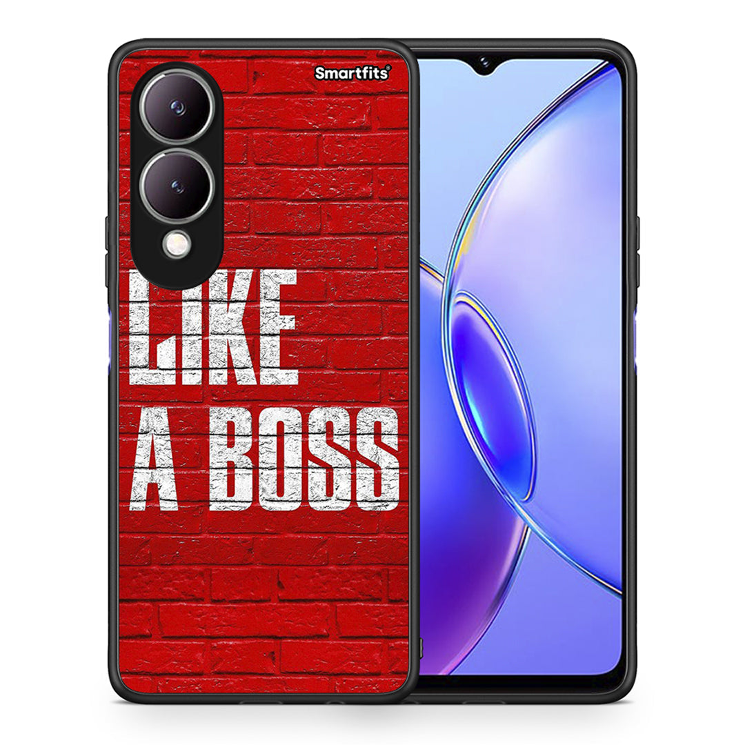 Θήκη Vivo Y17s Like A Boss από τη Smartfits με σχέδιο στο πίσω μέρος και μαύρο περίβλημα | Vivo Y17s Like A Boss case with colorful back and black bezels