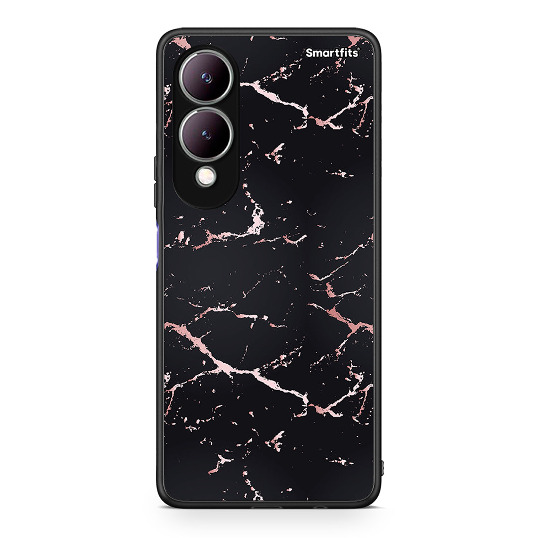 4 - Vivo Y17s Black Rosegold Marble case, cover, bumper