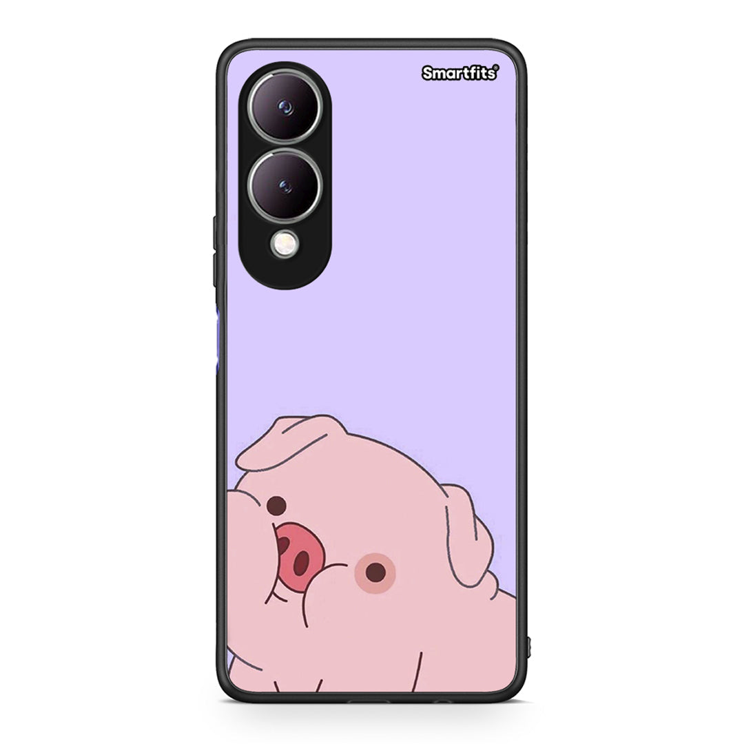 Vivo Y17s Pig Love 2 Θήκη Αγίου Βαλεντίνου από τη Smartfits με σχέδιο στο πίσω μέρος και μαύρο περίβλημα | Smartphone case with colorful back and black bezels by Smartfits