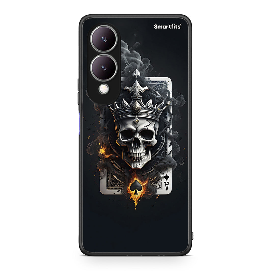 Vivo Y17s Skull King Ace θήκη από τη Smartfits με σχέδιο στο πίσω μέρος και μαύρο περίβλημα | Smartphone case with colorful back and black bezels by Smartfits