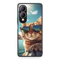 Thumbnail for Vivo Y17s Summer Cat θήκη από τη Smartfits με σχέδιο στο πίσω μέρος και μαύρο περίβλημα | Smartphone case with colorful back and black bezels by Smartfits